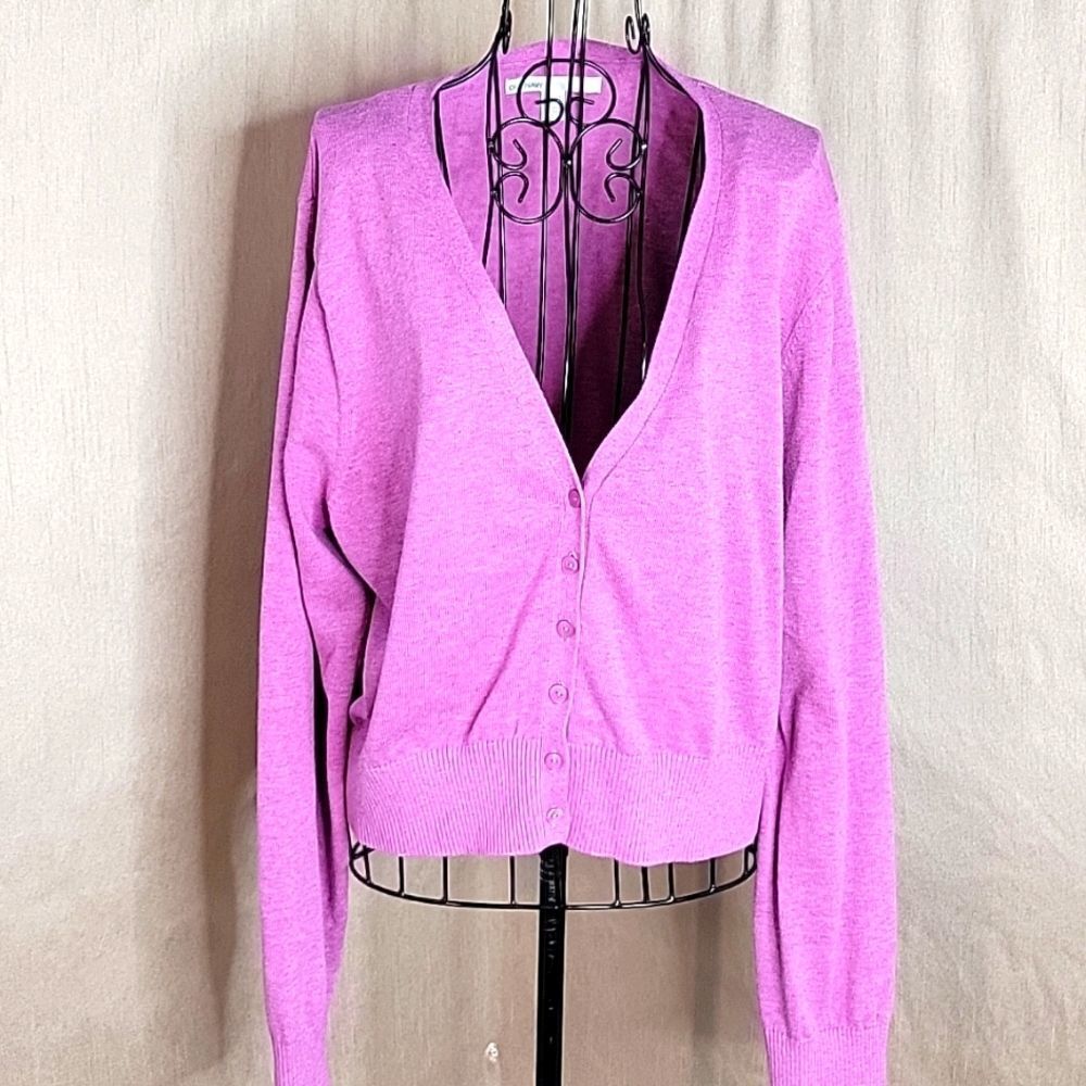 - OLD NAVY Purple Cropped Cotton Cardigan Sweater XXL
